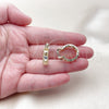 Oro Laminado Small Hoop, Gold Filled Style Heart Design, Polished, Tricolor, 02.170.0559.20