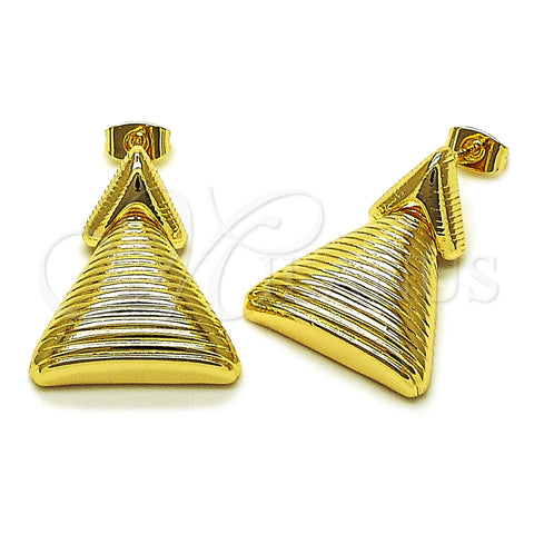 Oro Laminado Stud Earring, Gold Filled Style Polished, Golden Finish, 02.170.0561
