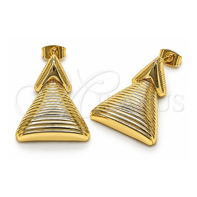 Oro Laminado Stud Earring, Gold Filled Style Polished, Golden Finish, 02.170.0561