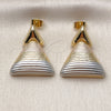Oro Laminado Stud Earring, Gold Filled Style Polished, Tricolor, 02.170.0561.1