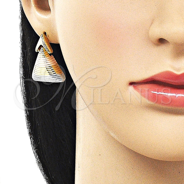 Gold Filled Ring — Stud Earring Polished Tricolor 02. — alternate product view — SKU 161861 | Oro Laminado anillo — Stud Earring pulido Tricolor 02. — SKU 161861