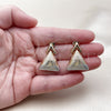 Oro Laminado Stud Earring, Gold Filled Style Polished, Tricolor, 02.170.0561.1