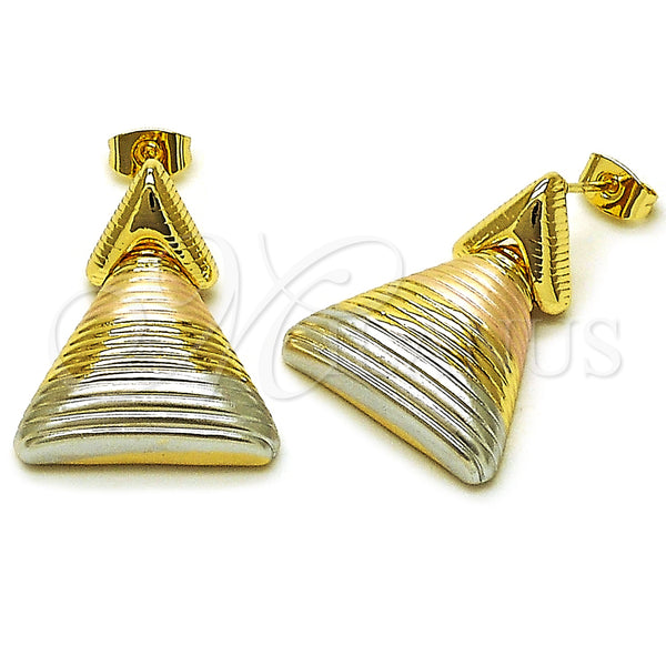 Gold Filled Ring — Stud Earring Polished Tricolor 02. — main product view — SKU 161861 | Oro Laminado anillo — Stud Earring pulido Tricolor 02. — SKU 161861