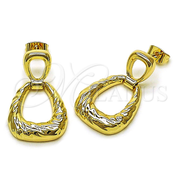 Oro Laminado Stud Earring, Gold Filled Style Polished, Golden Finish, 02.170.0562