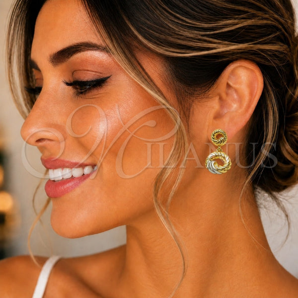 Gold Filled Ring — Stud Earring Twist Design Polished Tricolor 02. — alternate product view — SKU 161865 | Oro Laminado anillo — Stud Earring Twist diseño pulido Tricolor 02. — SKU 161865