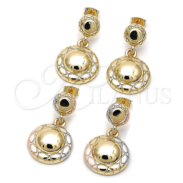 Gold Filled Ring — Stud Earring Diamond Cutting Tricolor 02. — alternate product view — SKU 161868 | Oro Laminado anillo — Stud Earring Diamond Cutting Tricolor 02. — SKU 161868