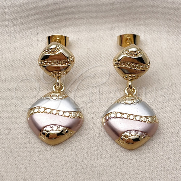 Gold Filled Ring — Stud Earring Polished Tricolor 02. — alternate product view — SKU 161869 | Oro Laminado anillo — Stud Earring pulido Tricolor 02. — SKU 161869
