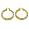 Oro Laminado Medium Hoop, Gold Filled Style Diamond Cutting Finish, Golden Finish, 02.170.0567.40