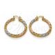Oro Laminado Medium Hoop, Gold Filled Style Twist Design, Diamond Cutting Finish, Tricolor, 02.170.0567.1.40