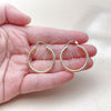 Oro Laminado Medium Hoop, Gold Filled Style Hollow Design, Diamond Cutting Finish, Golden Finish, 02.213.0258.30