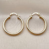 Oro Laminado Medium Hoop, Gold Filled Style Hollow Design, Diamond Cutting Finish, Golden Finish, 02.213.0258.30