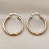 Oro Laminado Medium Hoop, Gold Filled Style Hollow Design, Diamond Cutting Finish, Golden Finish, 02.213.0258.30