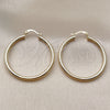 Oro Laminado Medium Hoop, Gold Filled Style Hollow Design, Diamond Cutting Finish, Golden Finish, 02.213.0258.40