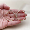 Oro Laminado Medium Hoop, Gold Filled Style Hollow Design, Diamond Cutting Finish, Golden Finish, 02.213.0258.40