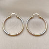 Oro Laminado Medium Hoop, Gold Filled Style Hollow Design, Diamond Cutting Finish, Tricolor, 02.213.0258.1.40