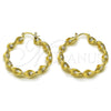 Oro Laminado Medium Hoop, Gold Filled Style Matte Finish, Golden Finish, 02.170.0568.40