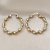 Oro Laminado Medium Hoop, Gold Filled Style Twist Design, Matte Finish, Golden Finish, 02.170.0568.40