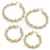 Oro Laminado Medium Hoop, Gold Filled Style Twist Design, Matte Finish, Golden Finish, 02.170.0568.40