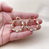 Oro Laminado Medium Hoop, Gold Filled Style Twist and Hollow Design, Diamond Cutting Finish, Tricolor, 02.170.0021.1.30