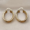 Oro Laminado Medium Hoop, Gold Filled Style Hollow Design, Polished, Golden Finish, 02.170.0569.30