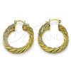 Oro Laminado Medium Hoop, Gold Filled Style Hollow Design, Polished, Golden Finish, 02.170.0569.30