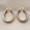 Oro Laminado Medium Hoop, Gold Filled Style Hollow Design, Polished, Tricolor, 02.170.0569.1.30