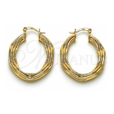 Oro Laminado Medium Hoop, Gold Filled Style Hollow Design, Polished, Golden Finish, 02.170.0570.30