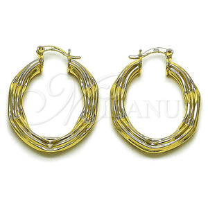 Gold Filled Hoop Earrings — Medium Hoop Hollow Design Polished 02. — main product view — SKU 161886 | Oro Laminado aretes de aro — Medium Hoop Hollow diseño pulido 02. — SKU 161886