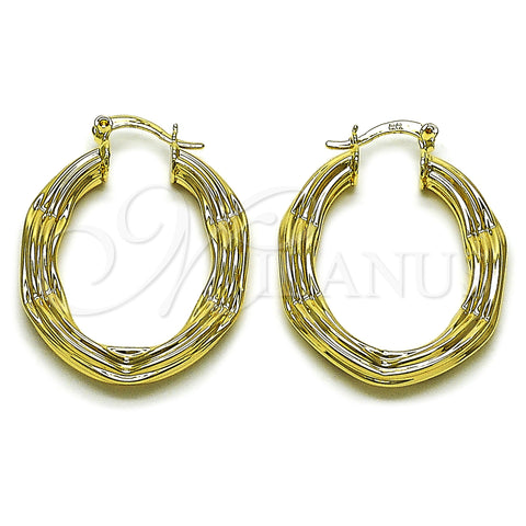 Oro Laminado Medium Hoop, Gold Filled Style Hollow Design, Polished, Golden Finish, 02.170.0570.30