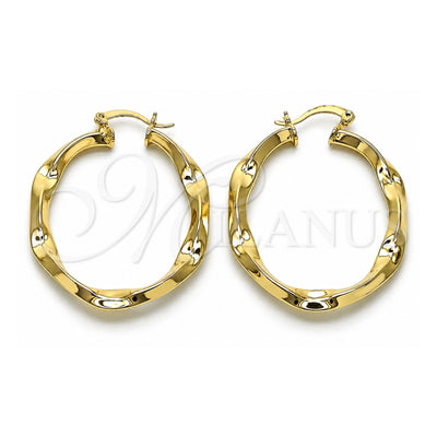 Oro Laminado Medium Hoop, Gold Filled Style Hollow Design, Polished, Golden Finish, 02.170.0571.35