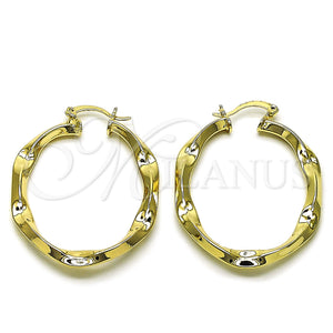 Gold Filled Hoop Earrings — Medium Hoop Hollow Design Polished 02. — main product view — SKU 161888 | Oro Laminado aretes de aro — Medium Hoop Hollow diseño pulido 02. — SKU 161888