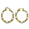 Oro Laminado Medium Hoop, Gold Filled Style Hollow Design, Polished, Tricolor, 02.170.0571.1.35
