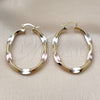 Oro Laminado Medium Hoop, Gold Filled Style Hollow Design, Polished, Tricolor, 02.170.0571.1.35