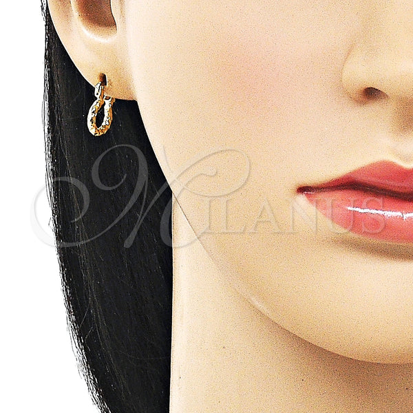 Gold Filled Hoop Earrings — Small Hoop Diamond Cutting 02. — alternate product view — SKU 161890 | Oro Laminado aretes de aro — aro pequeño Diamond Cutting 02. — SKU 161890