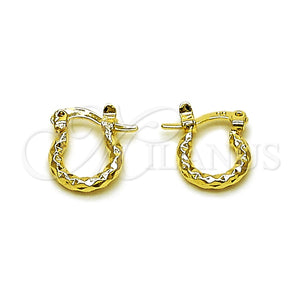 Gold Filled Hoop Earrings — Small Hoop Diamond Cutting 02. — main product view — SKU 161890 | Oro Laminado aretes de aro — aro pequeño Diamond Cutting 02. — SKU 161890