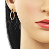 Oro Laminado Small Hoop, Gold Filled Style Diamond Cutting Finish, Golden Finish, 02.170.0296.1.20