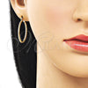 Oro Laminado Medium Hoop, Gold Filled Style Diamond Cutting Finish, Golden Finish, 02.170.0296.1.30