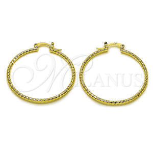 Gold Filled Hoop Earrings — Medium Hoop Diamond Cutting 02. — main product view — SKU 161893 | Oro Laminado aretes de aro — Medium Hoop Diamond Cutting 02. — SKU 161893