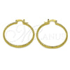Oro Laminado Medium Hoop, Gold Filled Style Diamond Cutting Finish, Golden Finish, 02.170.0296.1.40
