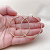 Oro Laminado Large Hoop, Gold Filled Style Diamond Cutting Finish, Golden Finish, 02.170.0296.1.50