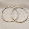 Oro Laminado Large Hoop, Gold Filled Style Diamond Cutting Finish, Golden Finish, 02.170.0296.1.50