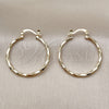 Oro Laminado Medium Hoop, Gold Filled Style Twist Design, Diamond Cutting Finish, Golden Finish, 02.170.0572.30