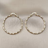 Oro Laminado Medium Hoop, Gold Filled Style Twist Design, Diamond Cutting Finish, Golden Finish, 02.170.0572.40
