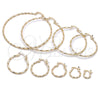 Oro Laminado Medium Hoop, Gold Filled Style Twist Design, Diamond Cutting Finish, Golden Finish, 02.170.0572.40