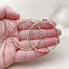 Oro Laminado Large Hoop, Gold Filled Style Twist Design, Diamond Cutting Finish, Golden Finish, 02.170.0572.50