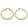 Oro Laminado Medium Hoop, Gold Filled Style Diamond Cutting Finish, Golden Finish, 02.170.0523.1.40