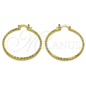 Gold Filled Hoop Earrings — Medium Hoop Diamond Cutting 02. — main product view — SKU 161902 | Oro Laminado aretes de aro — Medium Hoop Diamond Cutting 02. — SKU 161902