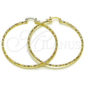 Gold Filled Hoop Earrings — Extra Large Hoop Diamond Cutting 02. — main product view — SKU 161904 | Oro Laminado aretes de aro — Extra Large Hoop Diamond Cutting 02. — SKU 161904