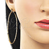 Oro Laminado Extra Large Hoop, Gold Filled Style Diamond Cutting Finish, Golden Finish, 02.170.0523.1.70