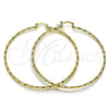 Oro Laminado Extra Large Hoop, Gold Filled Style Diamond Cutting Finish, Golden Finish, 02.170.0523.1.70